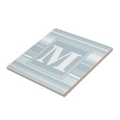Carreau Bandes bleu glace monogramme (Côté)
