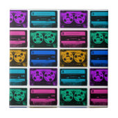 Carreau Bandes Cassette Colorées Rétro (Devant)