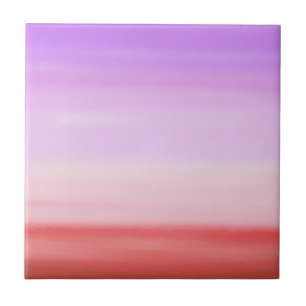 Carreau Bandes d'aquarelle rose