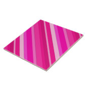 Carreau Bandes de bonbons en couches - rose et fuchsia (Côté)