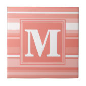 Carreau Bandes de corail monogramme (Devant)