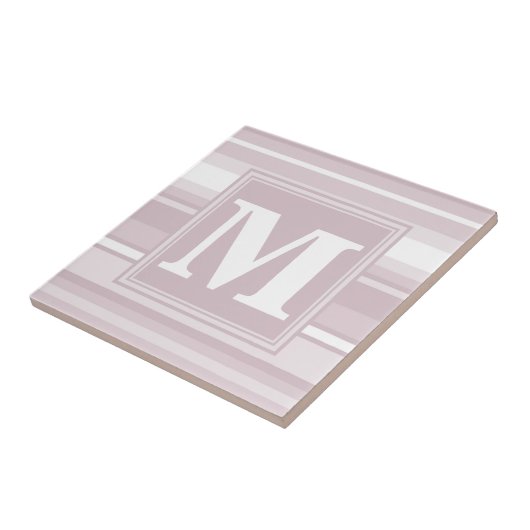 Carreau Bandes de quartz roses monogrammes (Côté)