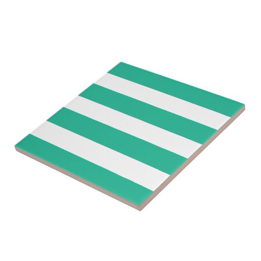 Carreau Bandes de transats vert et blanc (Côté)