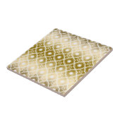 Carreau Bandes d'or et Quatrefoil blanc Géométrique (Côté)