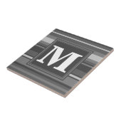 Carreau Bandes gris monogramme (Côté)