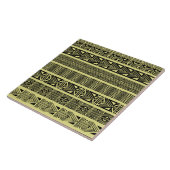 Carreau Bandes Motifs modernes Boho noir et jaune (Côté)