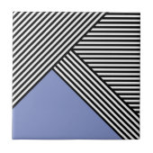 Carreau Bandes noires et blanches avec triangle bleu (Devant)