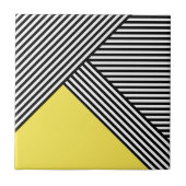 Carreau Bandes noires et blanches avec triangle jaune (Devant)