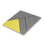 Carreau Bandes noires et blanches avec triangle jaune (Côté)