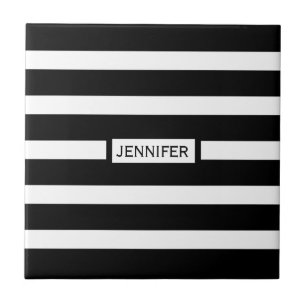 Carreau Bandes Noires Et Blanches Motif Géométrique Modern