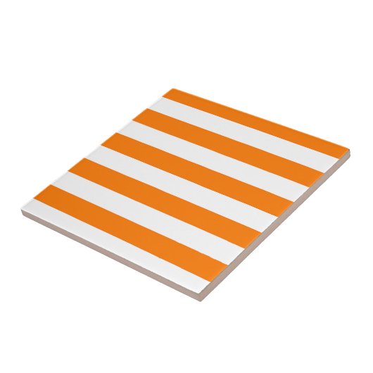 Carreau Bandes orange et blanches de sécurité (Côté)