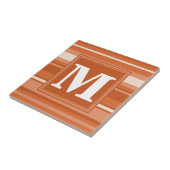 Carreau Bandes orange monogrammes (Côté)