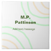 Carreau Bandes orange vertes ajouter le nom message texte  (Devant)