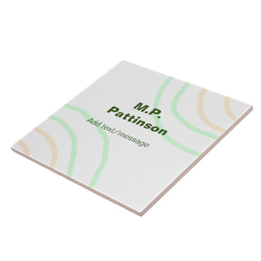 Carreau Bandes orange vertes ajouter le nom message texte  (Côté)