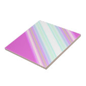 Carreau Bandes roses et blanches chaudes (Côté)