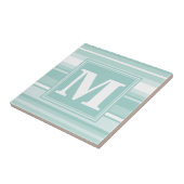 Carreau Bandes vertes de menthe monogramme (Côté)
