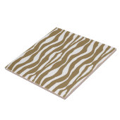 Carreau Bandes Zèbre - Taupe Tan et Blanc (Côté)