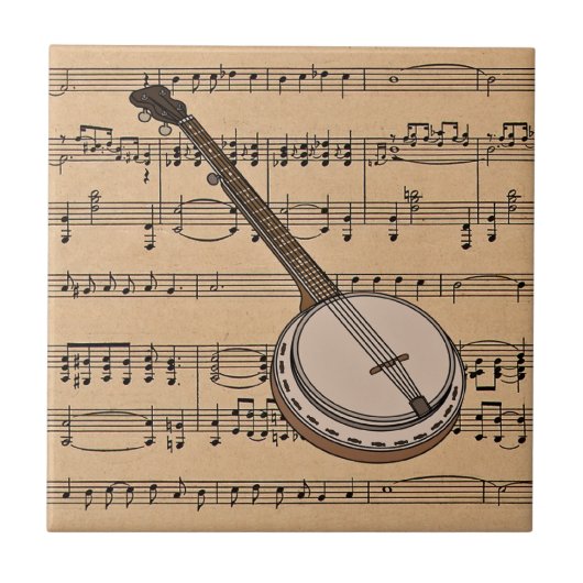 Carreau Banjo Avec Arrière - plan Sheet Music (Devant)