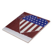 Carreau Bannière étoilée en forme de coeur (Côté)