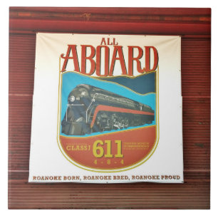 Carreau Bannière Norfolk et Western 611 sur tuile