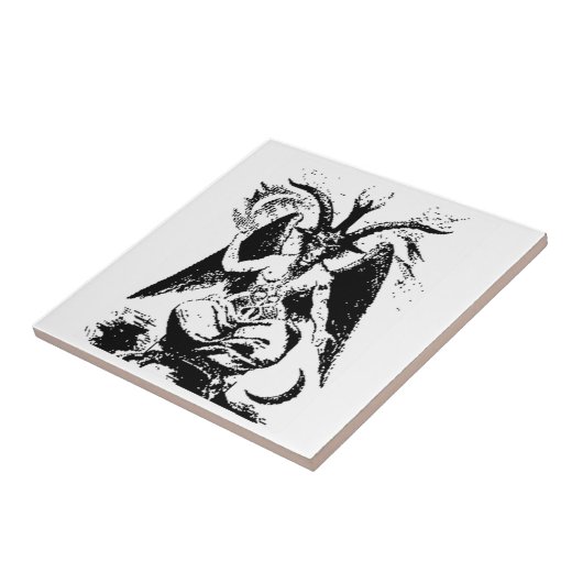 Carreau Baphomet noir vintage (Côté)