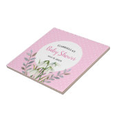 Carreau Baptême de bébé Fleurs de neige blanches Petits po (Côté)