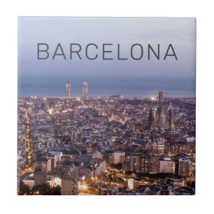 Carreau Barcelone Catalogne Sunset Skyline Espagne Citysca