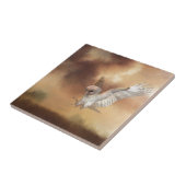 Carreau Barn Owl en vol peinture numérique (Côté)