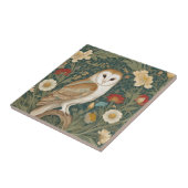 Carreau Barn Owl William Morris style Face droite Fleurs (Côté)