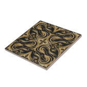 Carreau Baroque Black and Gold Swirling Ornate Pattern (Côté)