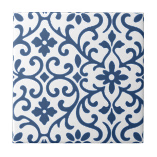 Carreau Baroque Fleur Bleue Charme Ancien Monde