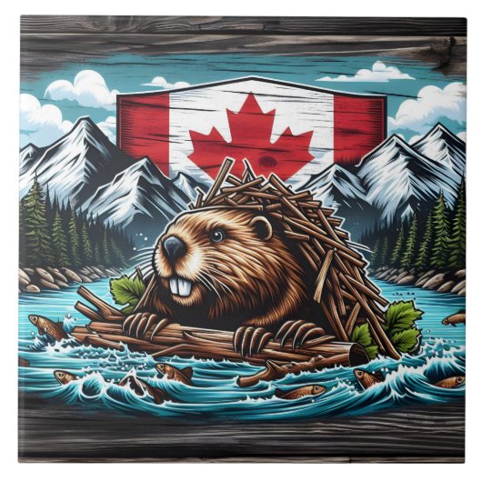 Carreau Barrage canadien de l'immeuble Beaver dans un pays (Devant)