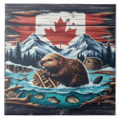 Carreau Barrage de l'édifice Beaver dans la nature sauvage (Devant)