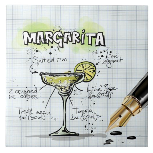 Carreau Barre de dessin Recette Margarita (Devant)