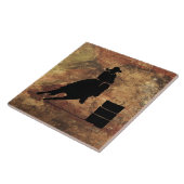 Carreau Barrel Racing Girl Silhouette on a Grunge Texture (Côté)