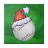 Carreau Baseball à Santa Hat sur Green (Devant)