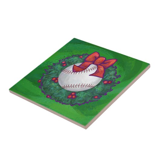Carreau Baseball dans la couronne de Noël (Côté)