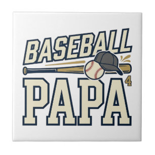 Carreau Baseball Papa Vintage Gravure Design de T-shirt_1