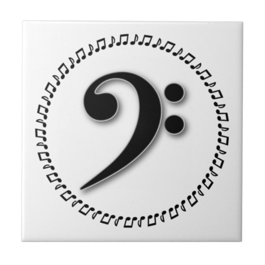 Carreau Bass Clef Music Note Design (Devant)