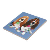 Carreau Basset Hound Peace Love Joie Noël Design (Côté)