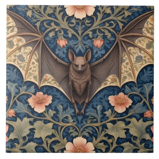 Carreau Bat volant élégant William Morris Inspiré Floral (Devant)