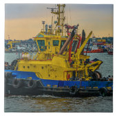 Carreau Bateau à moteur à la rivière, montevideo, uruguay (Devant)