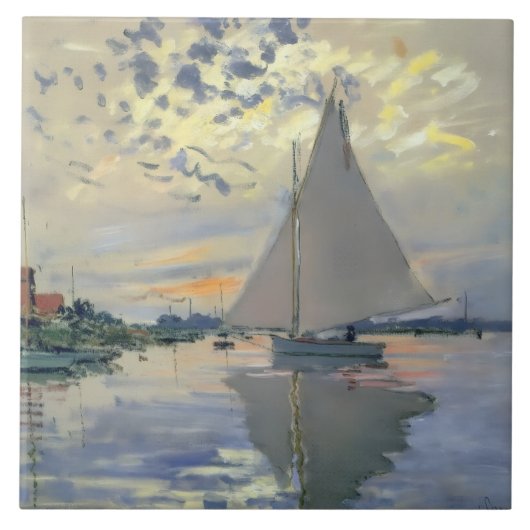 Carreau Bateau à voile de Monet Impressionnisme français C (Devant)