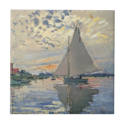 Carreau Bateau à voile de Monet Impressionnisme français C (Devant)