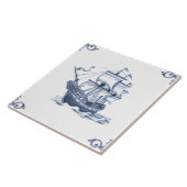 Carreau Bateau à voile Delft Blue Dutch Style Frigate Scho (Côté)