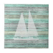 Carreau Bateau à voile rustique à déco côtière (Devant)