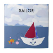 Carreau Bateau à voile sur l'océan (Devant)