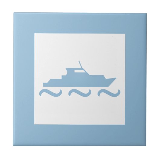 Carreau Bateau bleu pour bébé garçon (Devant)