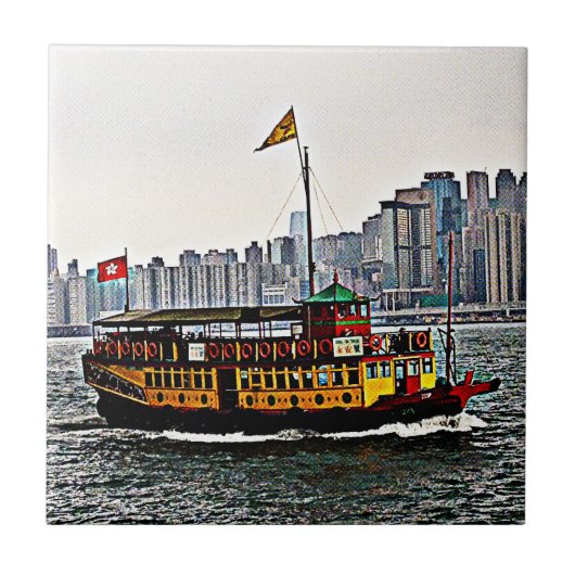 Carreau Bateau chinois Victoria Harbour Hong Kong (Devant)
