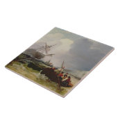 Carreau Bateau d'aviron allant à l'aide d'une guerre (Côté)